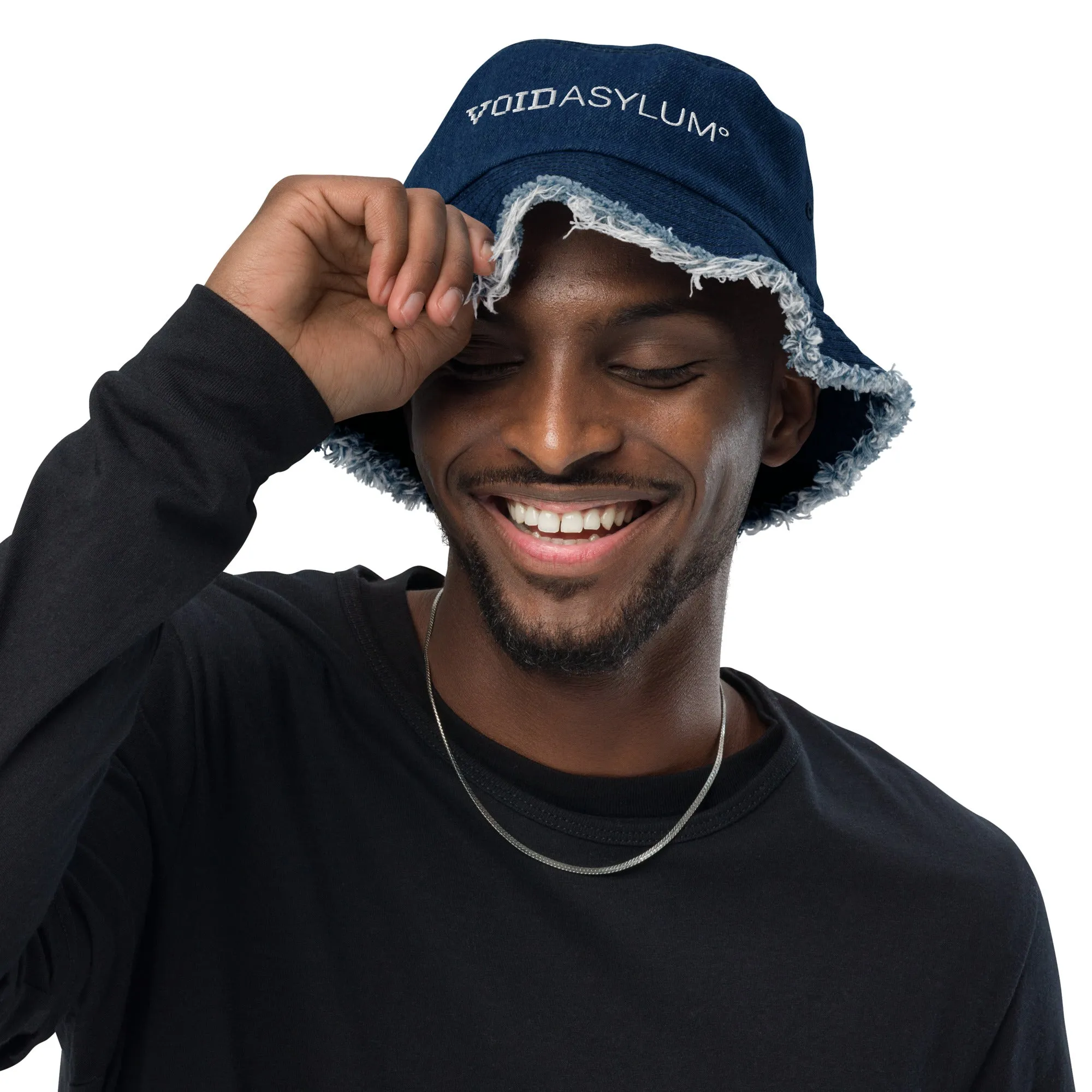 VA Logo Distressed Denim Bucket Hat