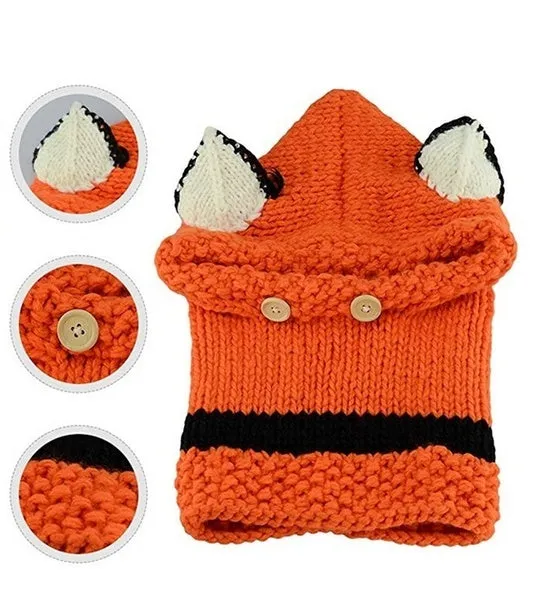 Warm Baby Girls Hats Handmade Kids Winter Wind Protection Hats
