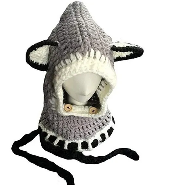 Warm Baby Girls Hats Handmade Kids Winter Wind Protection Hats