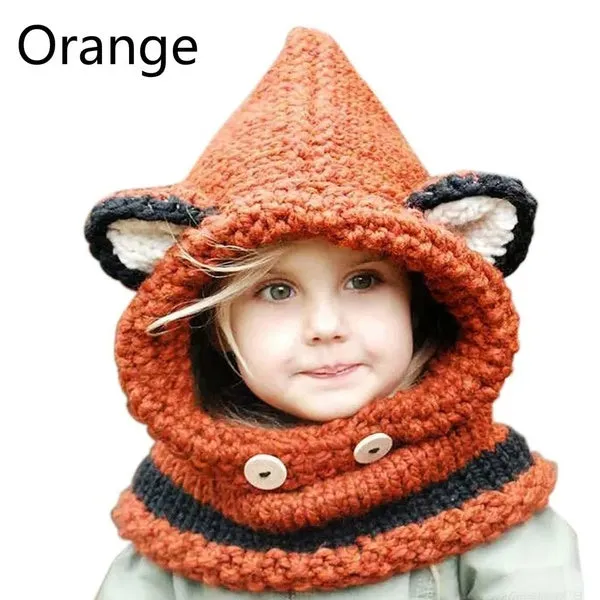 Warm Baby Girls Hats Handmade Kids Winter Wind Protection Hats
