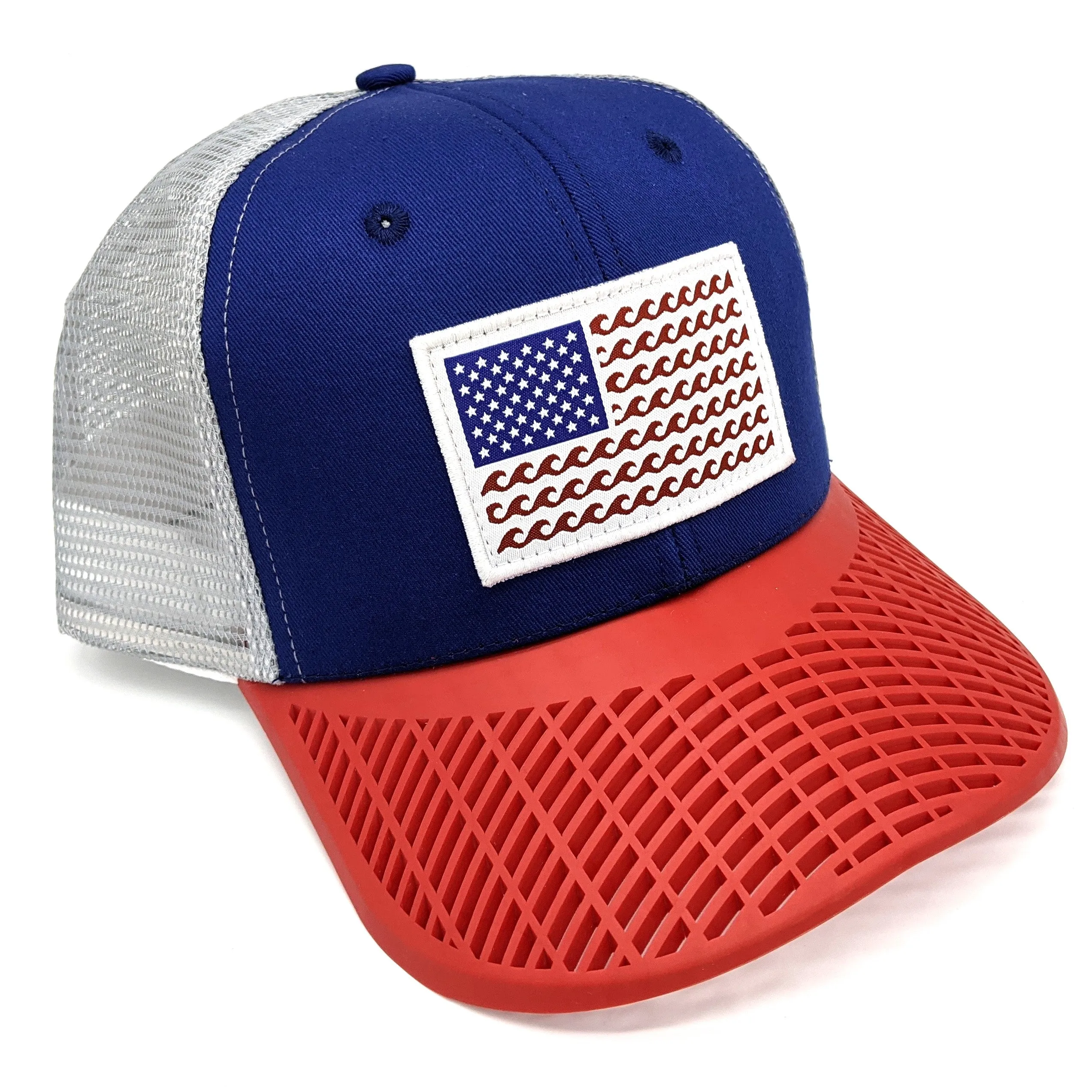 'Wave' Trucker Hat - Blue/Red